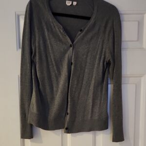 GAP Women's Charcoal Button-Up Cardigan